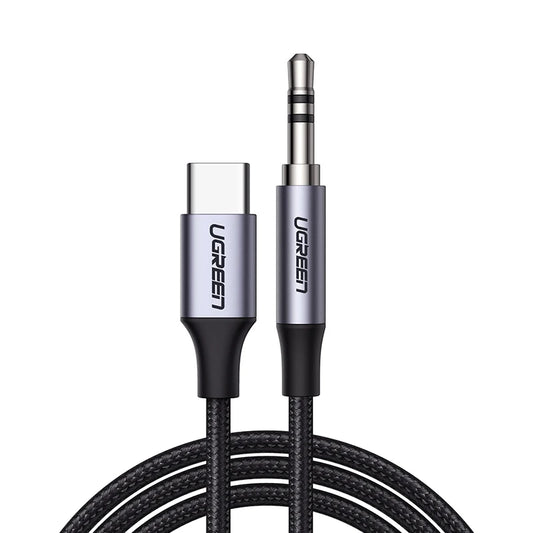 Ugreen audio cable with USB-C and 3.5mm jack on a white background
