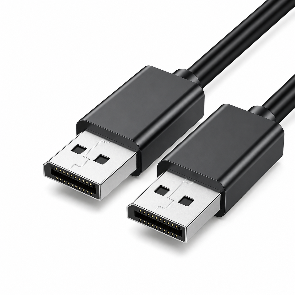 A black USB 3.0 extension cable with two male USB-A connectors, shown on a clean white background.