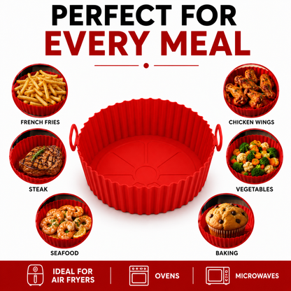 Reusable Silicone Air Fryer Liner – Non-Stick, Food-Grade | 8 Inch