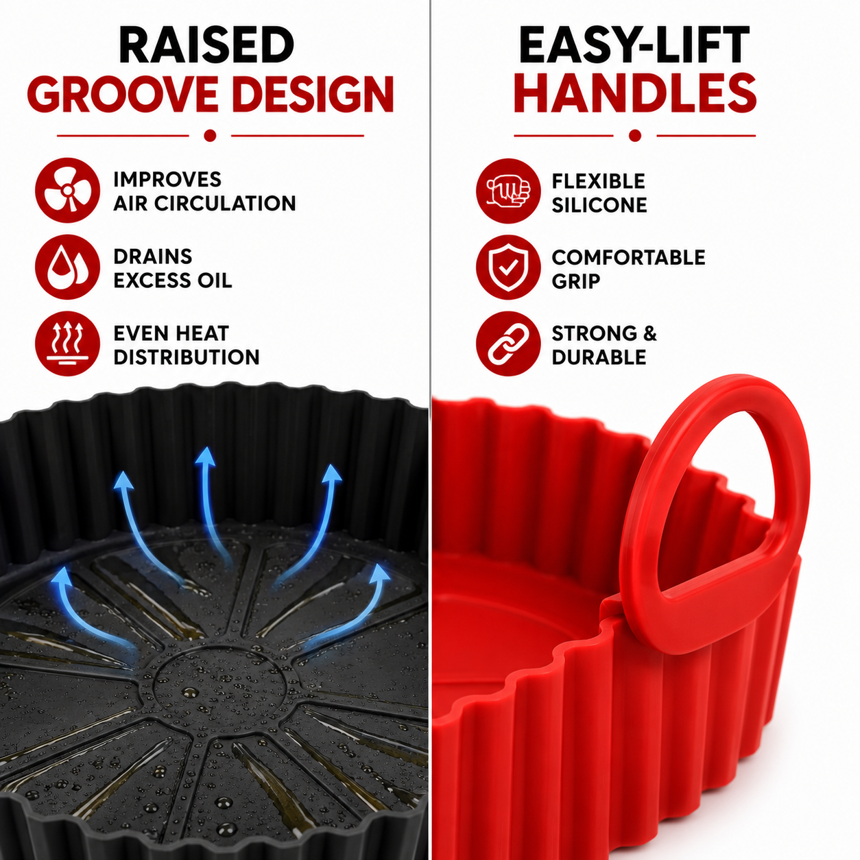 Reusable Silicone Air Fryer Liner – Non-Stick, Food-Grade | 8 Inch
