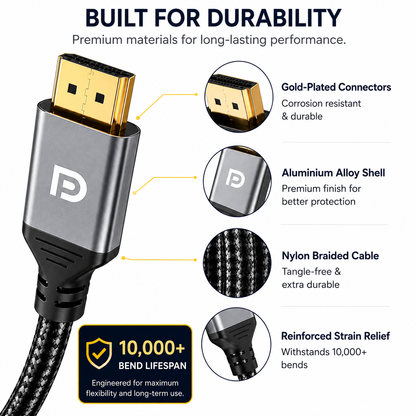8K 60Hz DisplayPort Extension Cable DP 1.4 Male to Female 4K 120Hz 48Gbps