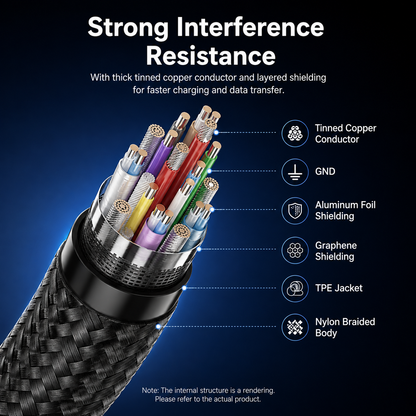 Vention USB-C to USB-C Cable 100W 10Gbps 4K@60Hz Braided Fast Charging
