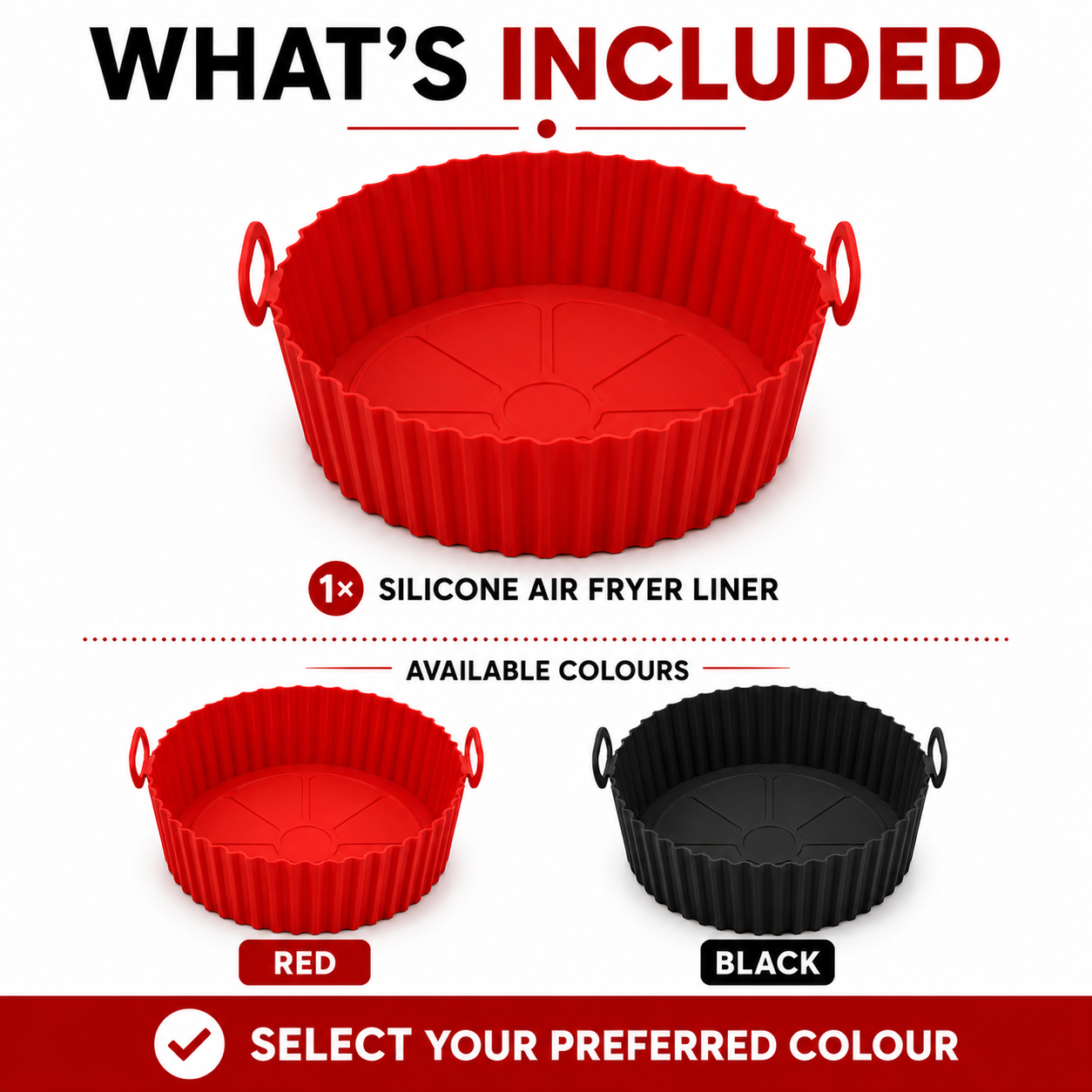 Reusable Silicone Air Fryer Liner – Non-Stick, Food-Grade | 8 Inch
