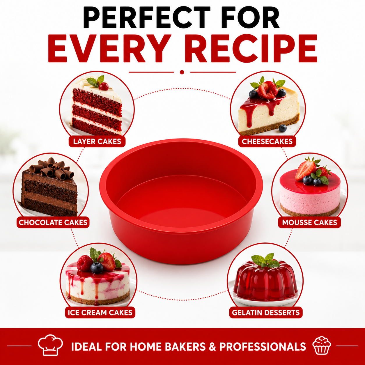 Silicone Round Cake Mold – Non-Stick, Food-Grade | 10cm to 25cm