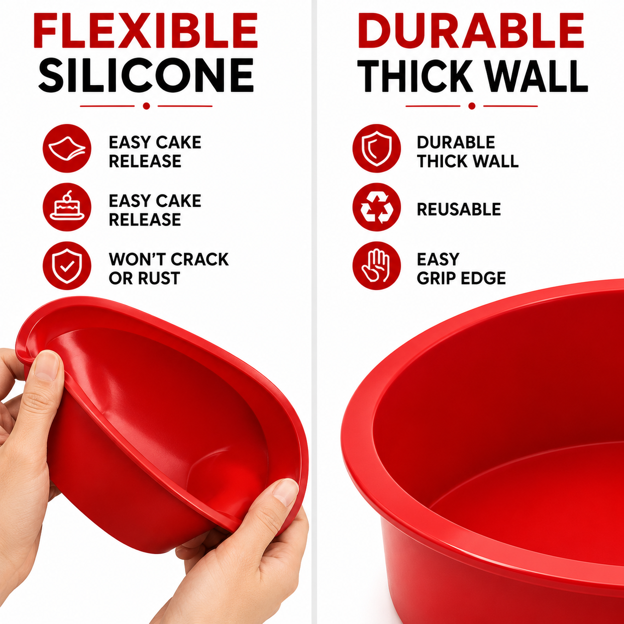 Silicone Round Cake Mold – Non-Stick, Food-Grade | 10cm to 25cm