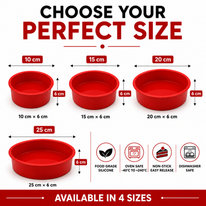 Silicone Round Cake Mold – Non-Stick, Food-Grade | 10cm to 25cm
