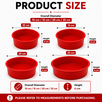Silicone Round Cake Mold – Non-Stick, Food-Grade | 10cm to 25cm