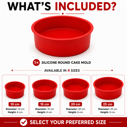 Silicone Round Cake Mold – Non-Stick, Food-Grade | 10cm to 25cm
