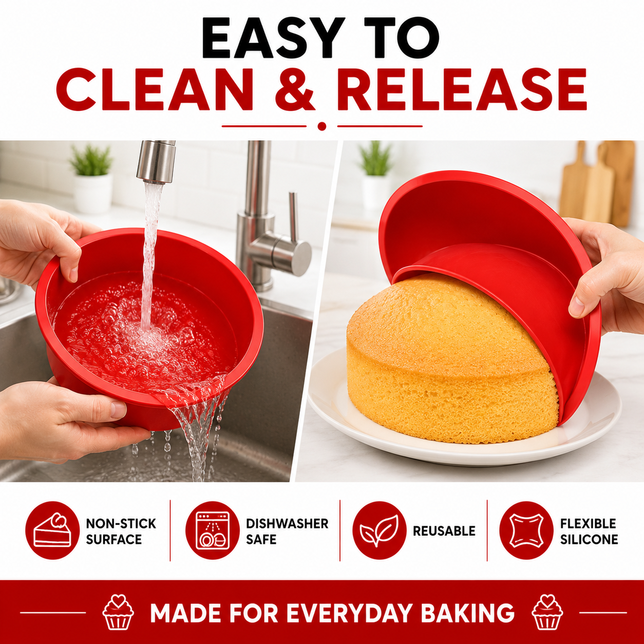 Silicone Round Cake Mold – Non-Stick, Food-Grade | 10cm to 25cm