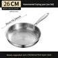 Hammered Stainless Steel Frying Pan Non Stick Skillet Induction Gas 26 28 30cm