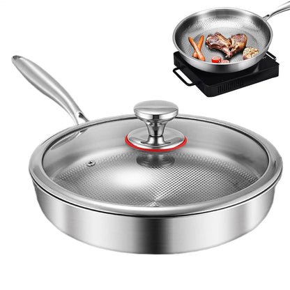 Titanium Non-Stick Frying Pan with Glass Lid 20–26cm | Purease