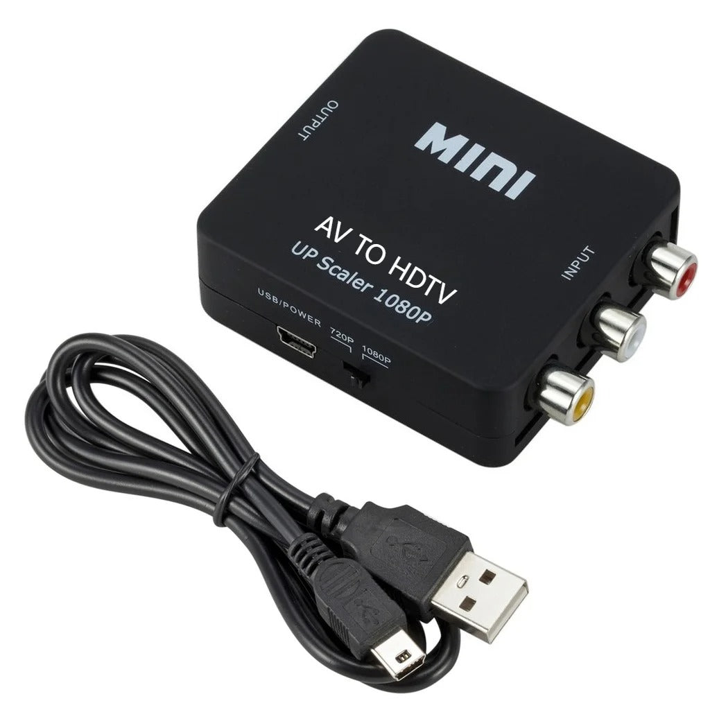 1080P AV to HDMI Converter RCA Composite CVBS Video Audio Adapter USB Powered