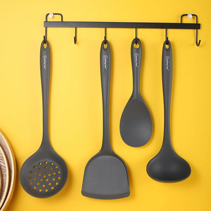 Silicone Kitchen Utensil Set Thick Grey Cooking Spatula Soup Spoon Heat Resistant Tools