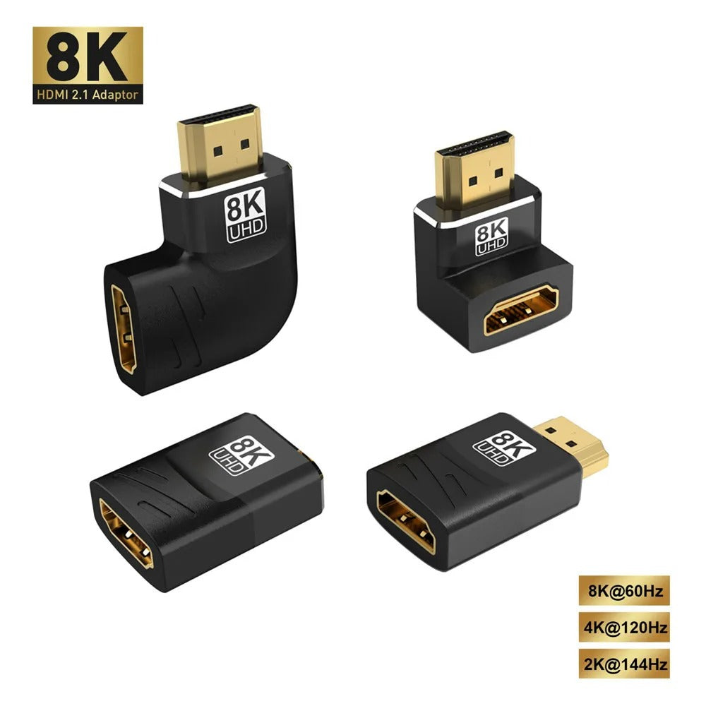 8K HDMI 90° 270° Right Angle Adapter 4K 120Hz HDMI Elbow Extension Connector
