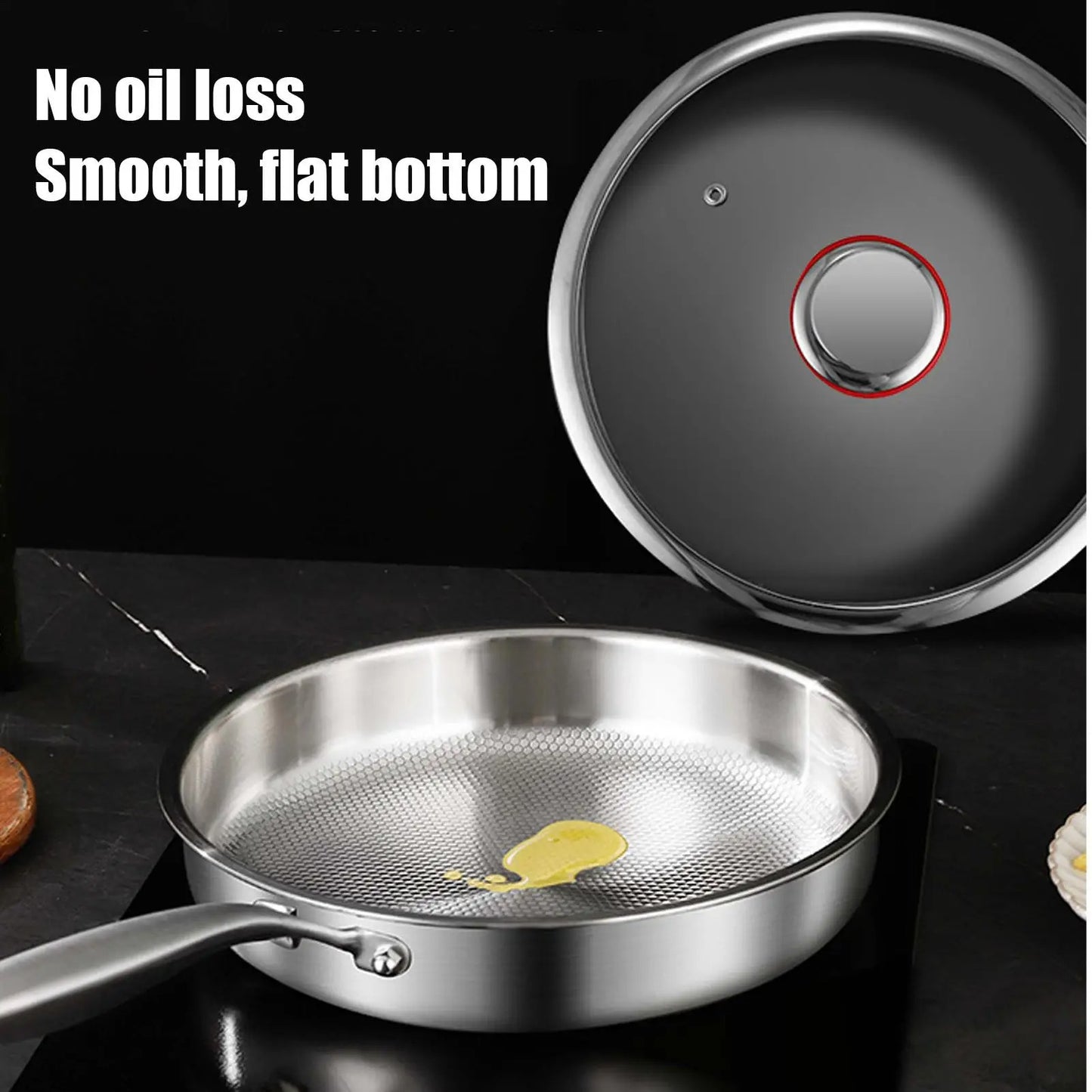 Titanium Non-Stick Frying Pan with Glass Lid 20–26cm | Purease