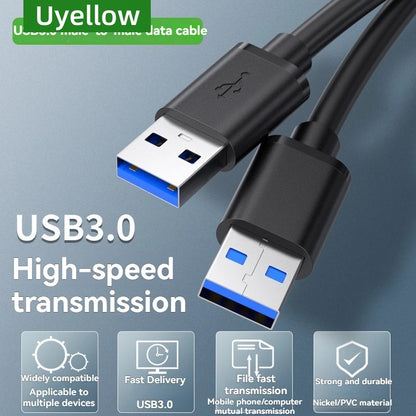 USB 3.0 Male to Male Cable 5Gbps Data Transfer Cord for PC Laptop Hard Drive