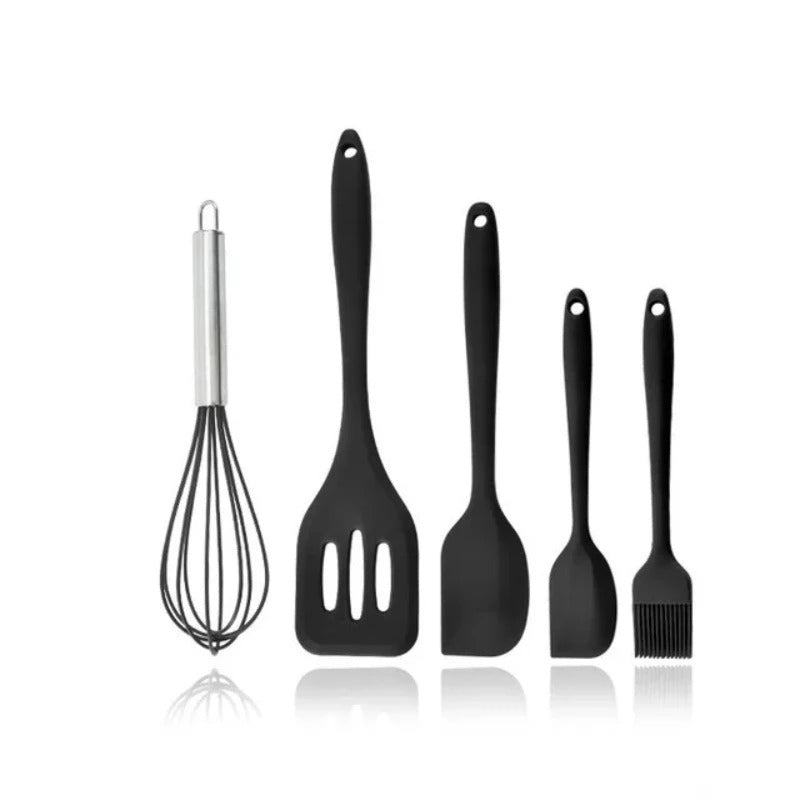 5PCS Silicone Cooking Utensil Set Kitchen Baking Mixing Tools Heat Resistant