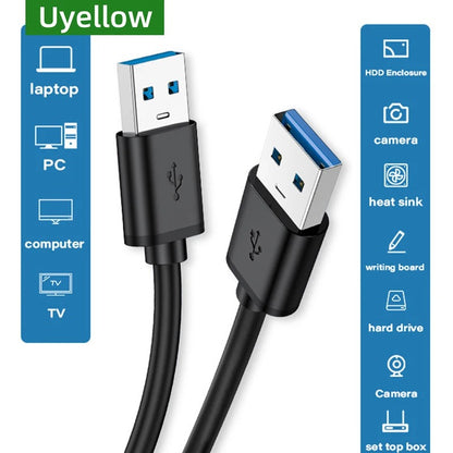 USB 3.0 Male to Male Cable 5Gbps Data Transfer Cord for PC Laptop Hard Drive