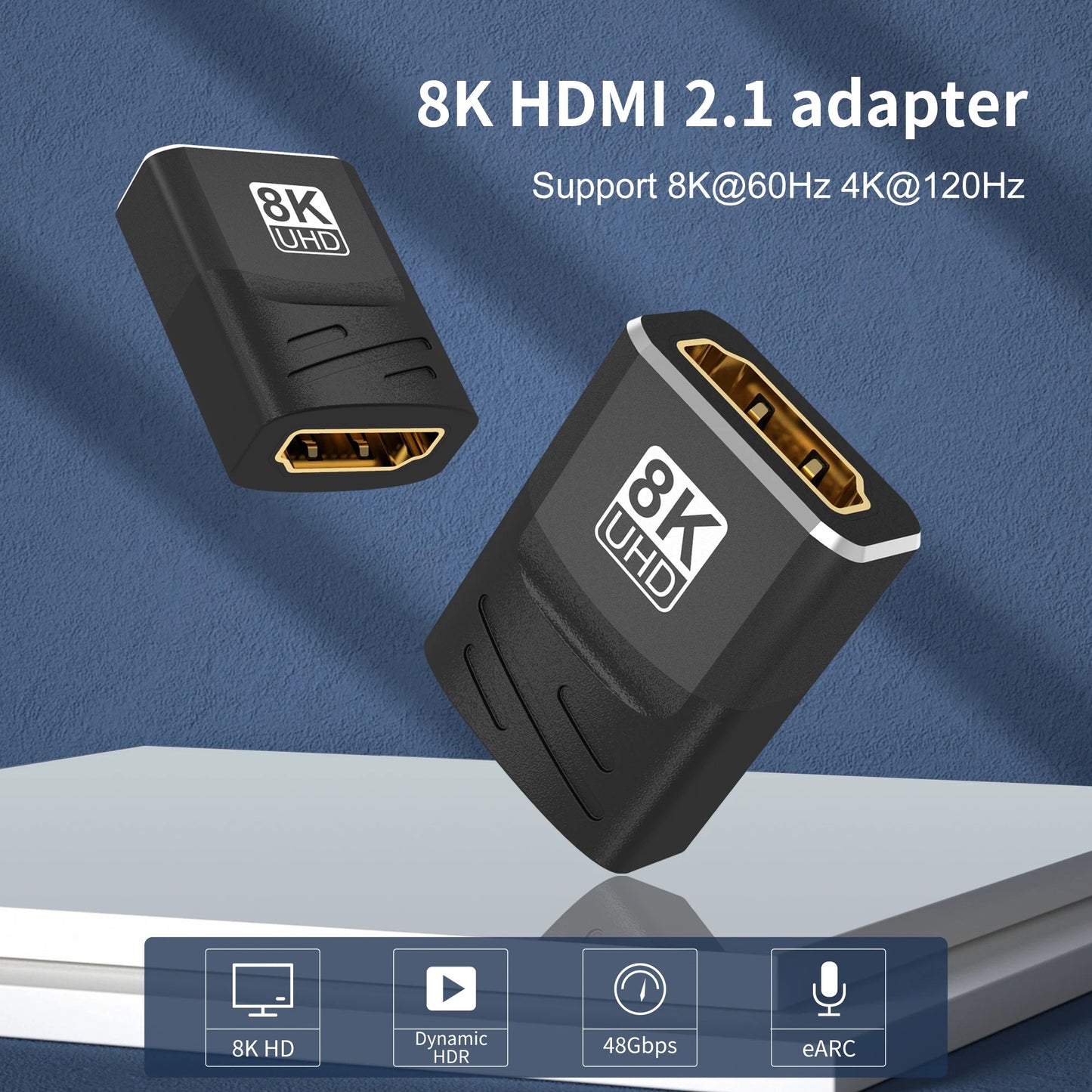 8K HDMI 90° 270° Right Angle Adapter 4K 120Hz HDMI Elbow Extension Connector