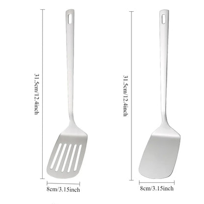 Purease 2-Pack Stainless Steel Spatula Set – Slotted & Solid Turner