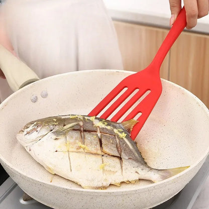 Silicone Egg Fish Frying Spatula Turner Non-Stick Kitchen Cooking Utensil Tool