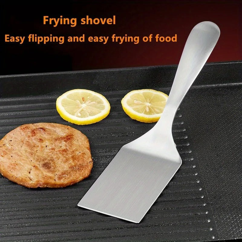 Small Stainless Steel Spatula Grill Turner Frying Shovel Kitchen Cooking BBQ Tool