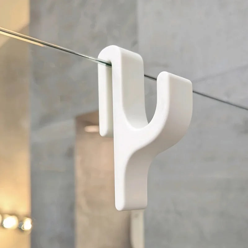 5 pack Shower Door Towel Hook for 8mm Glass – No Drill Bathroom Hanger