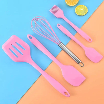 5PCS Silicone Cooking Utensil Set Kitchen Baking Mixing Tools Heat Resistant