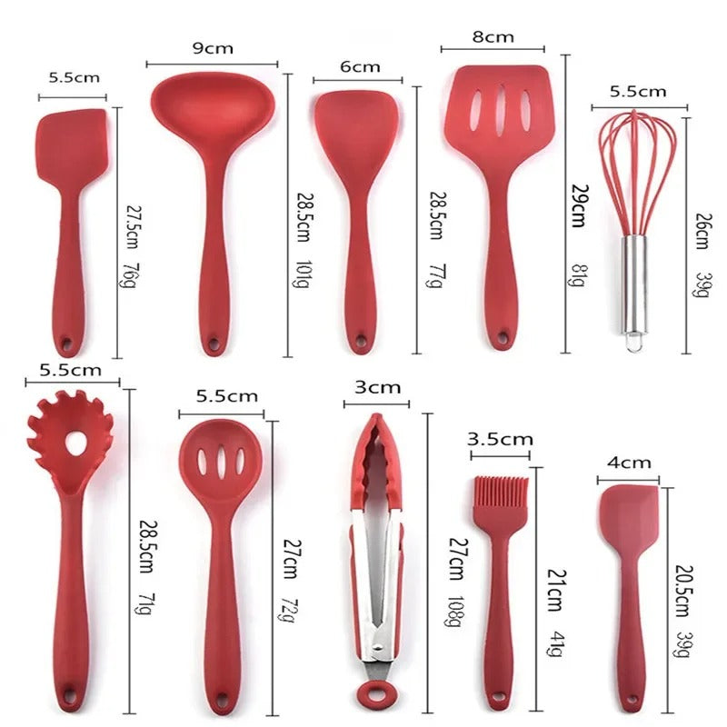 10-Piece Silicone Kitchen Utensil Set | Non-Stick Cooking Tools