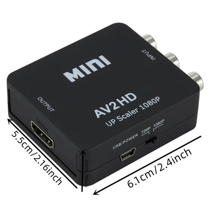1080P AV to HDMI Converter RCA Composite CVBS Video Audio Adapter USB Powered