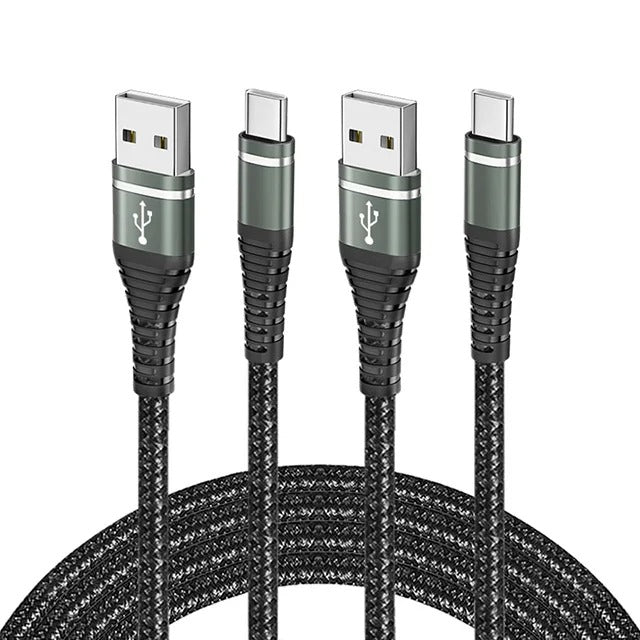USB-A to USB-C Fast Charging Cable 3A – Nylon Braided Charging & Data Cable