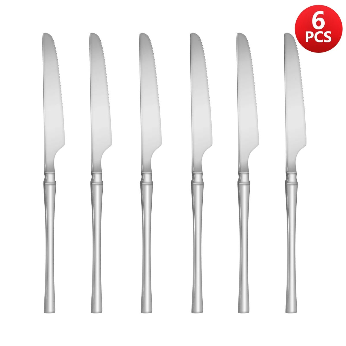 Stainless Steel Cutlery Set 6/16/24pcs Knife Fork Spoon Teaspoon Silver