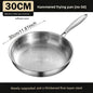 Hammered Stainless Steel Frying Pan Non Stick Skillet Induction Gas 26 28 30cm
