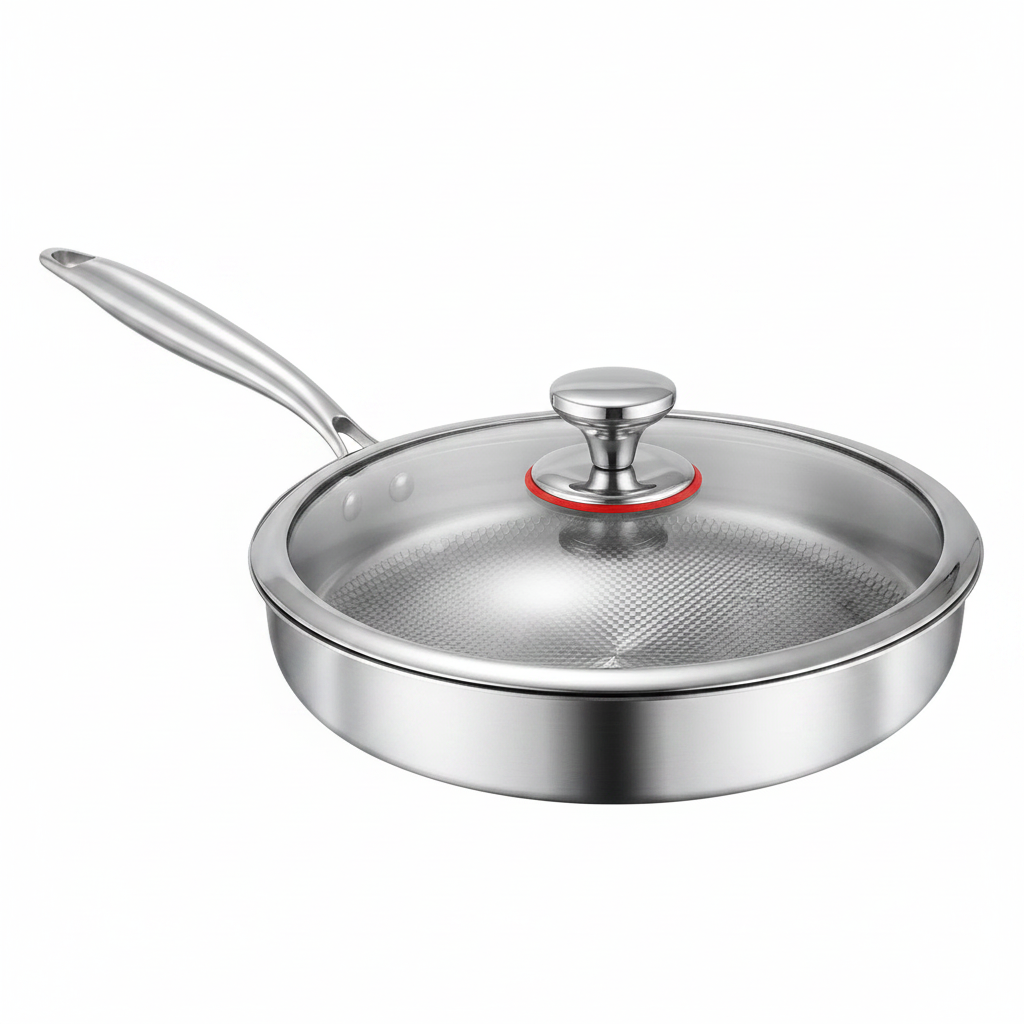 Titanium Non-Stick Frying Pan with Glass Lid 20–26cm | Purease