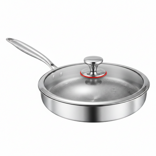Titanium Non-Stick Frying Pan with Glass Lid 20–26cm | Purease