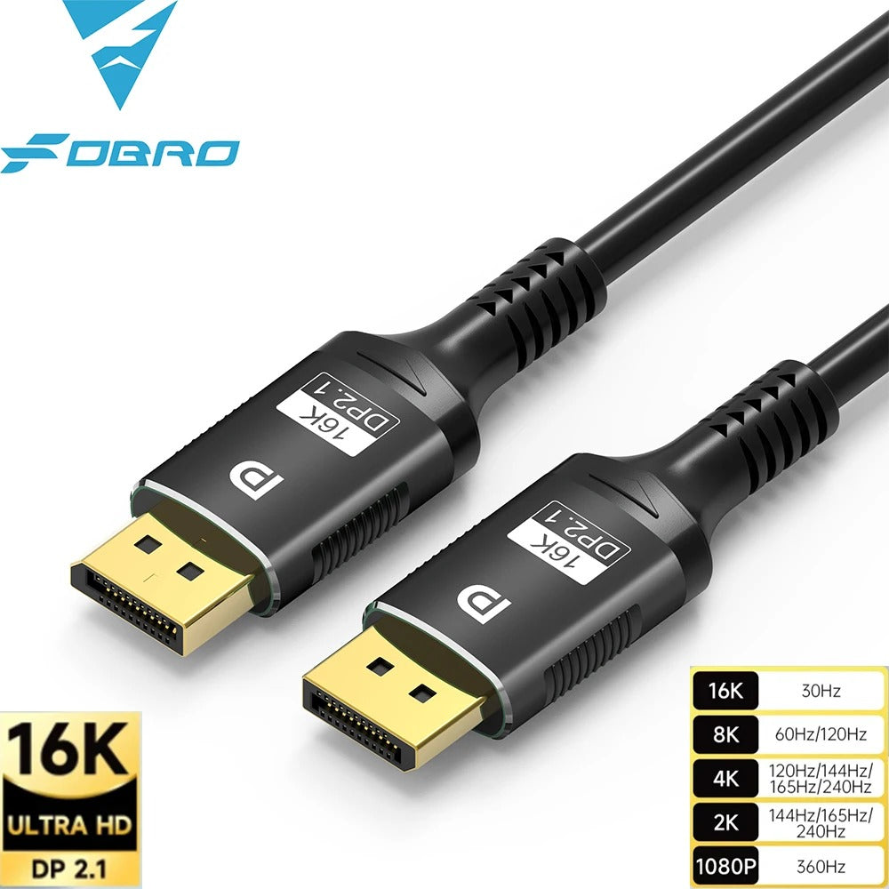 DisplayPort 2.1 Cable – 16K 8K@120Hz 4K@240Hz 80Gbps HDR Gaming Monitor