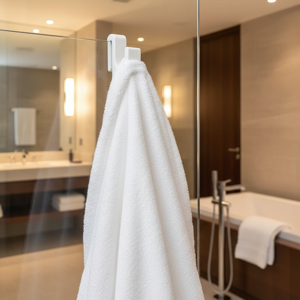 White hook bathrobe